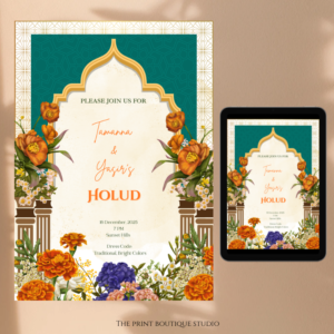 Floral Holud/Mehendi Card
