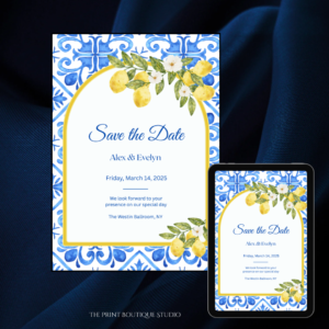 Save the Date- Mediterranean Theme