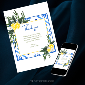 Thank you Note- Mediterranean Theme