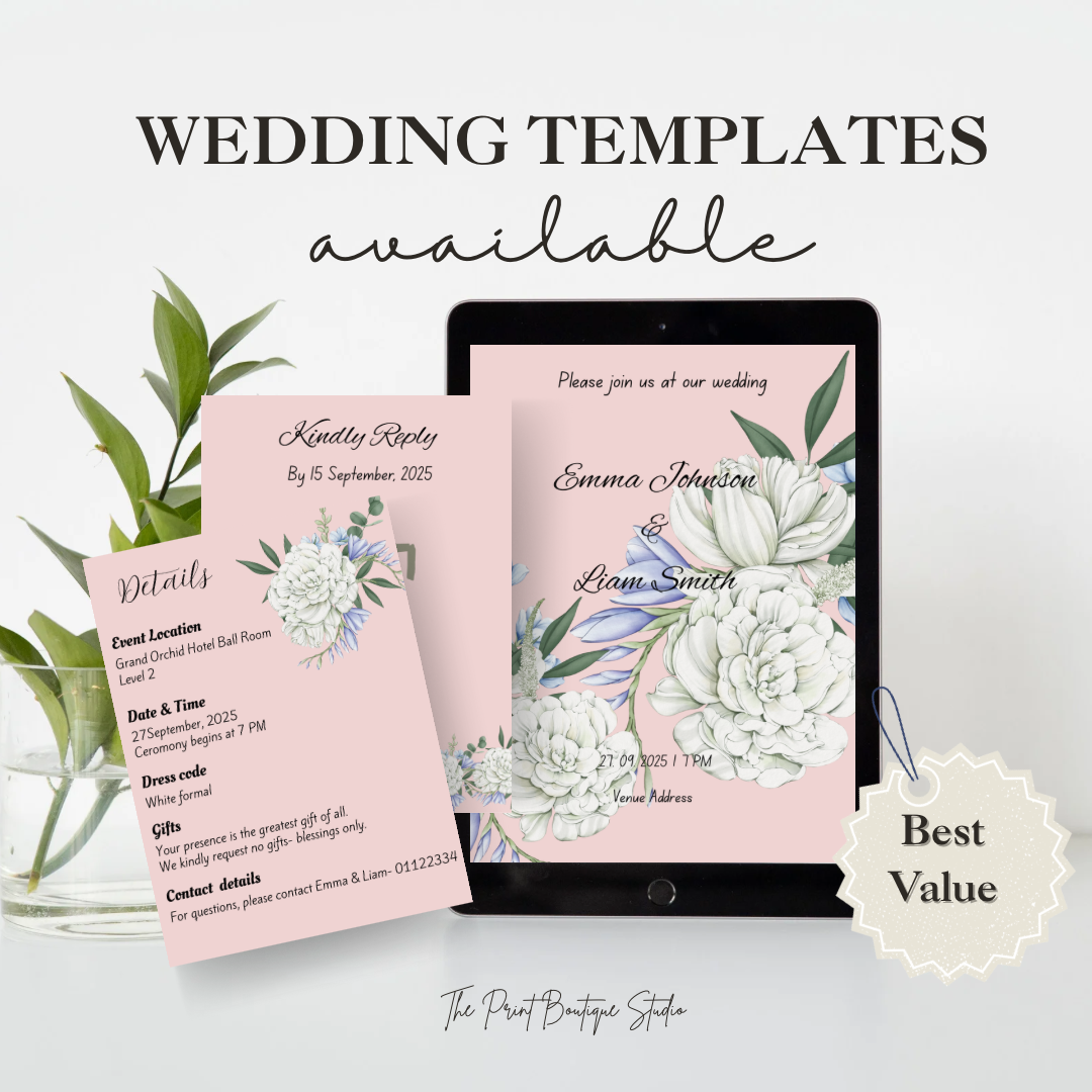 Complete Floral Invitation Set